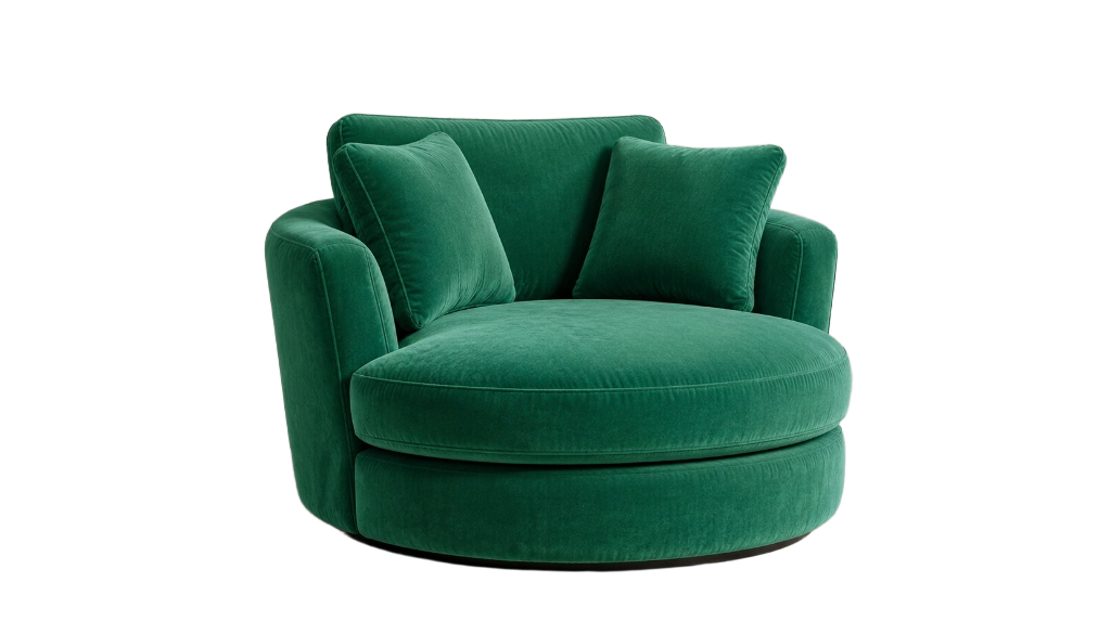 Green Velvet Swivel Chair