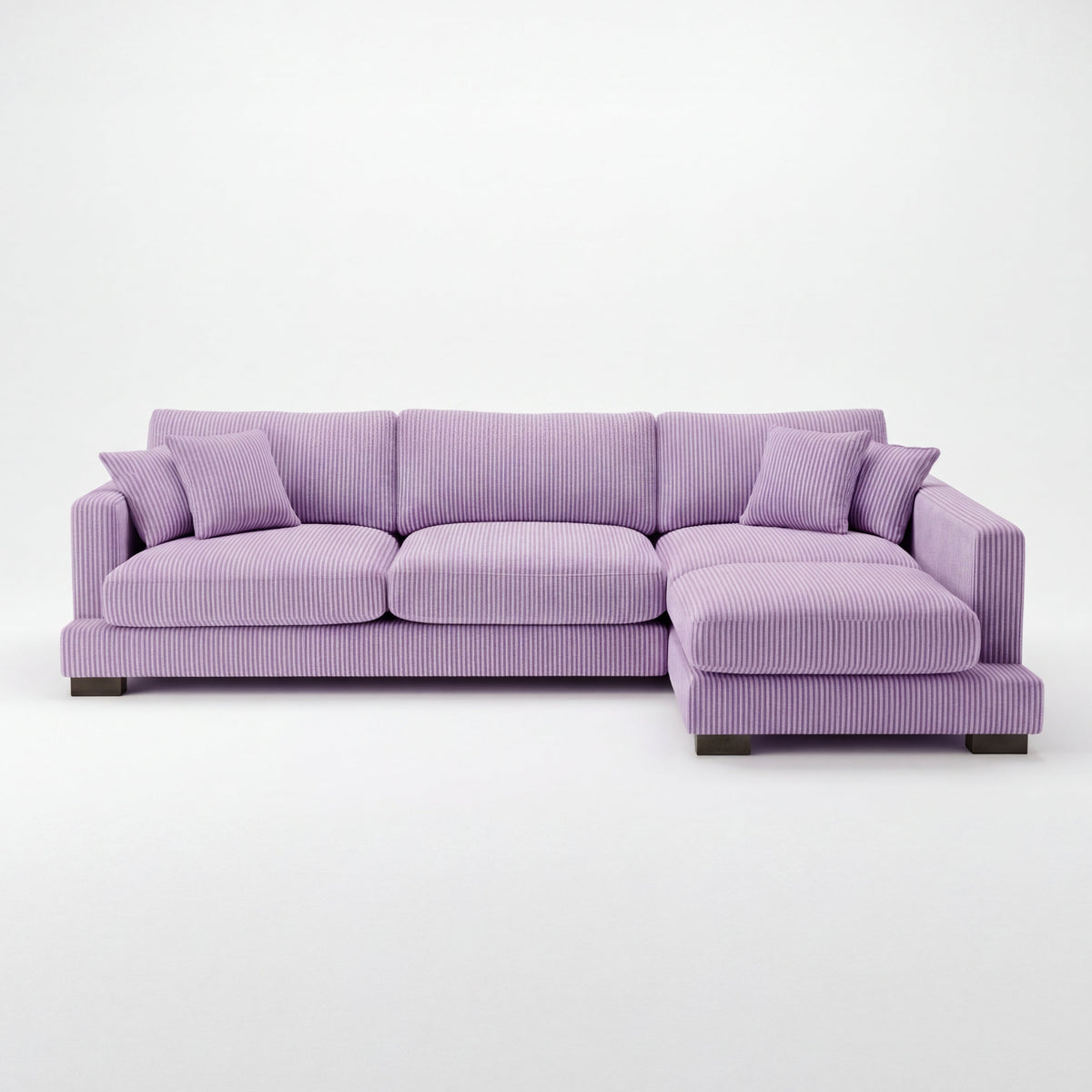 Cloud Chaise Lounge Lilac Corduroy - Front View