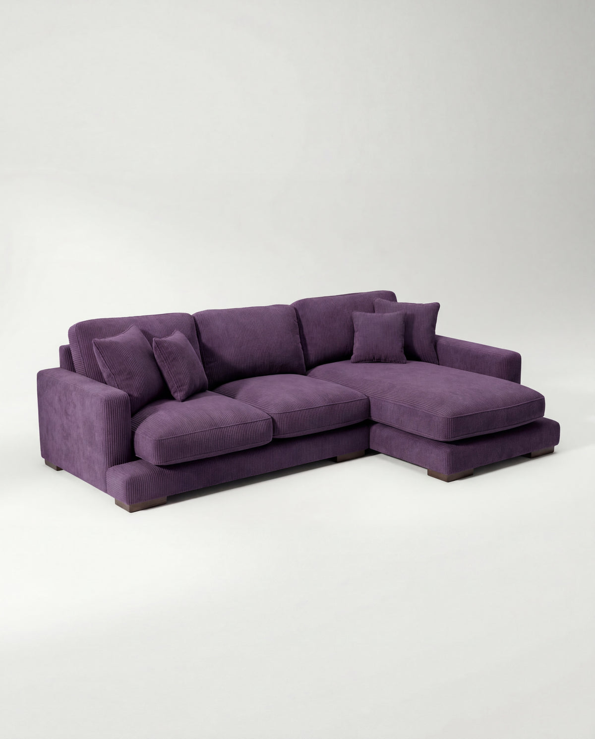 City Chaise Lounge Purple Corduroy - Lifestyle Setting | Vibe Sofas