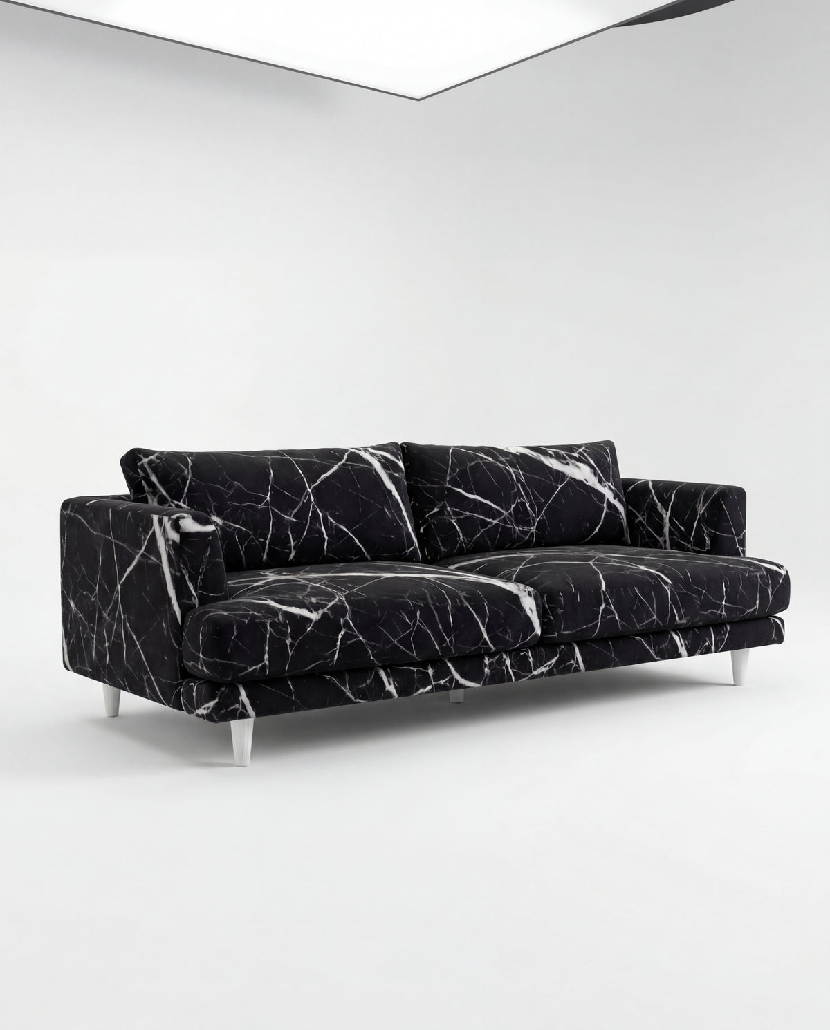 Lightning Black Marble - Front View | Vibe Sofas Australia
