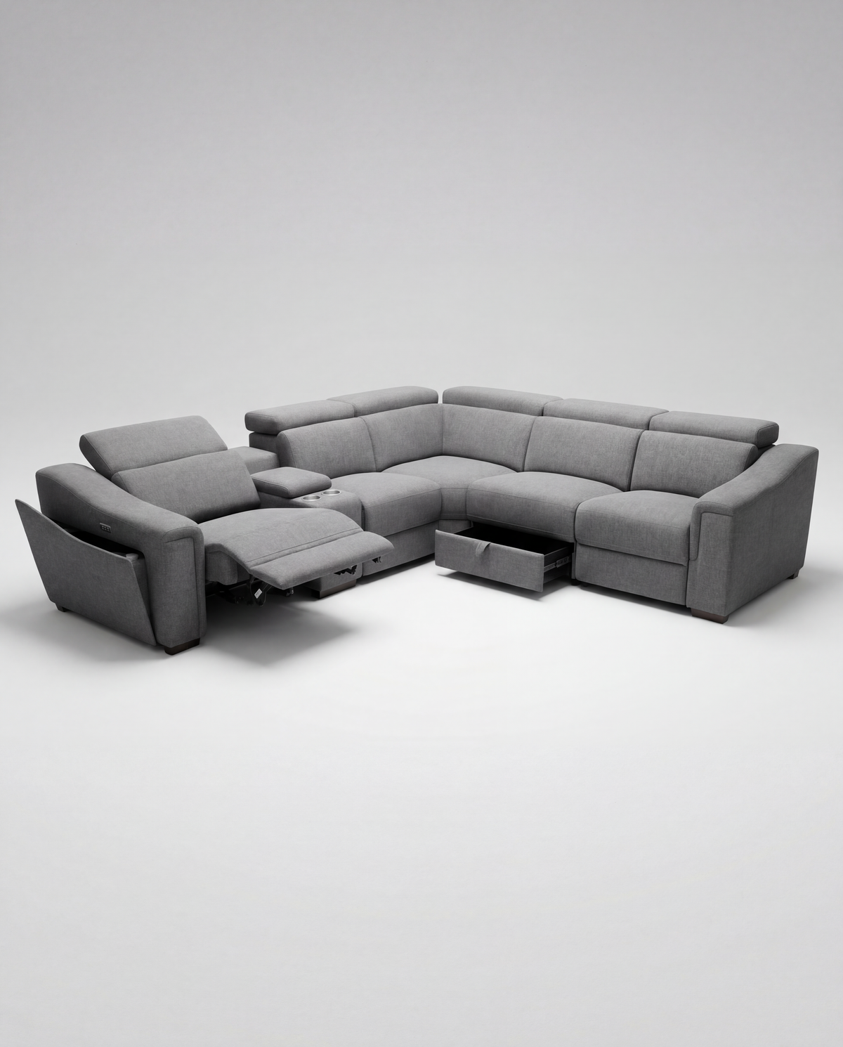 Lena Electric Recliner Corner Lounge - Front View | Vibe Sofas Australia