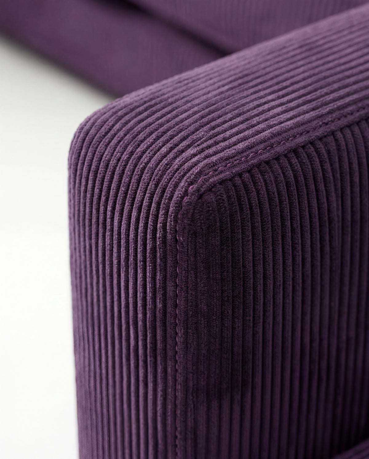 City Chaise Lounge Purple Corduroy - Dimensions View | Vibe Sofas