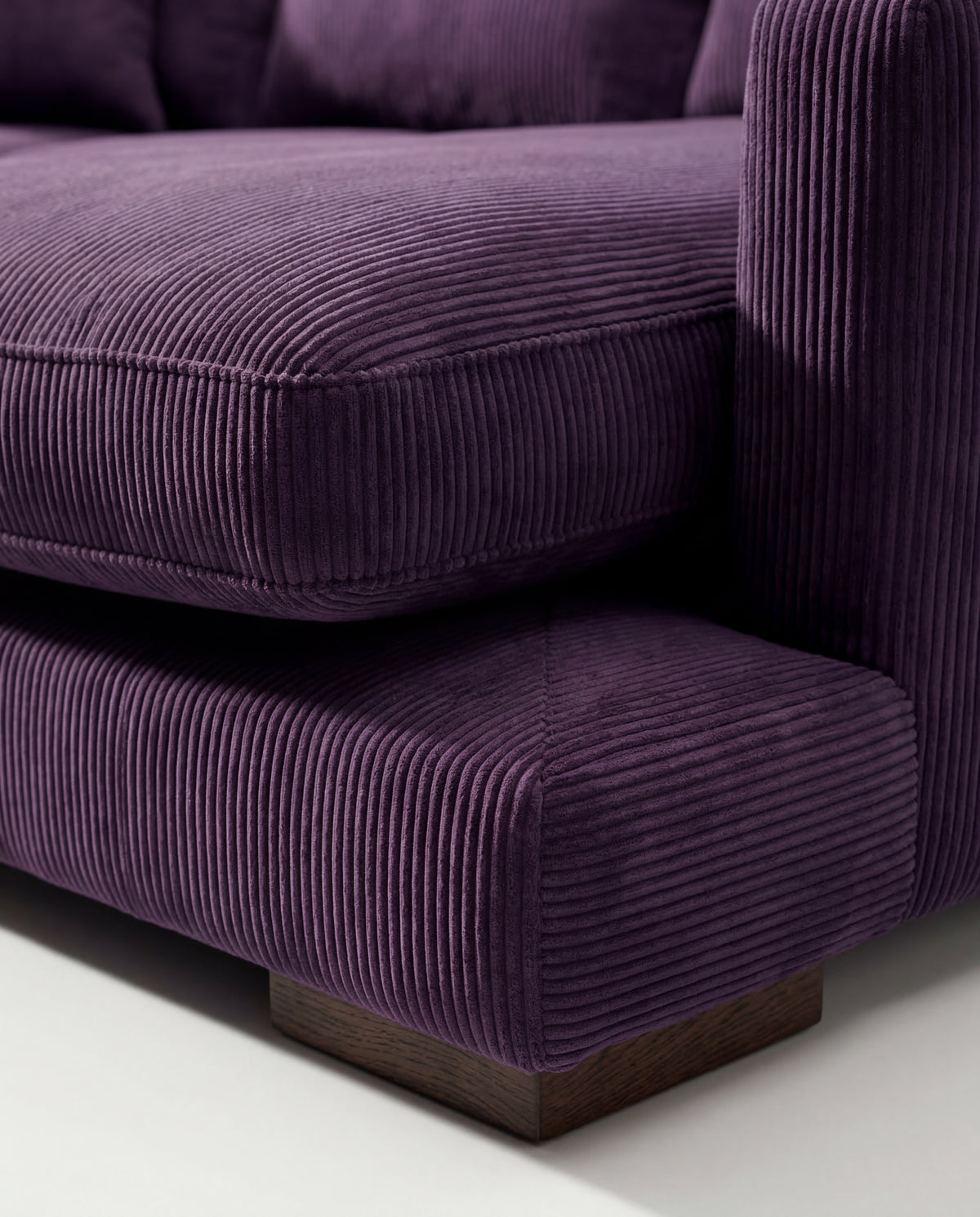 City Chaise Lounge Purple Corduroy - Room Setting | Vibe Sofas Australia