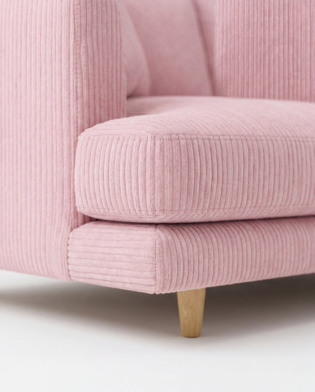 Meadow 2 Seater Sofa - Baby Pink Corduroy Main Image