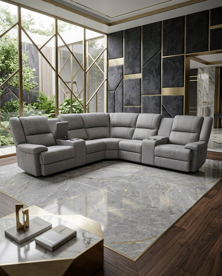 Peru Electric Recliner Corner Lounge - View 15 | Vibe Sofas Australia