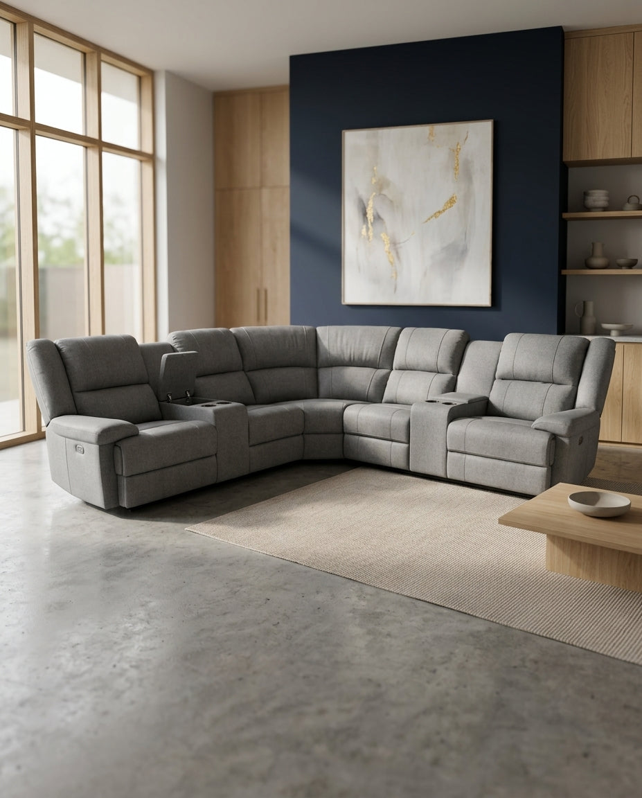 Peru Electric Recliner Corner Lounge - View 17 | Vibe Sofas Australia