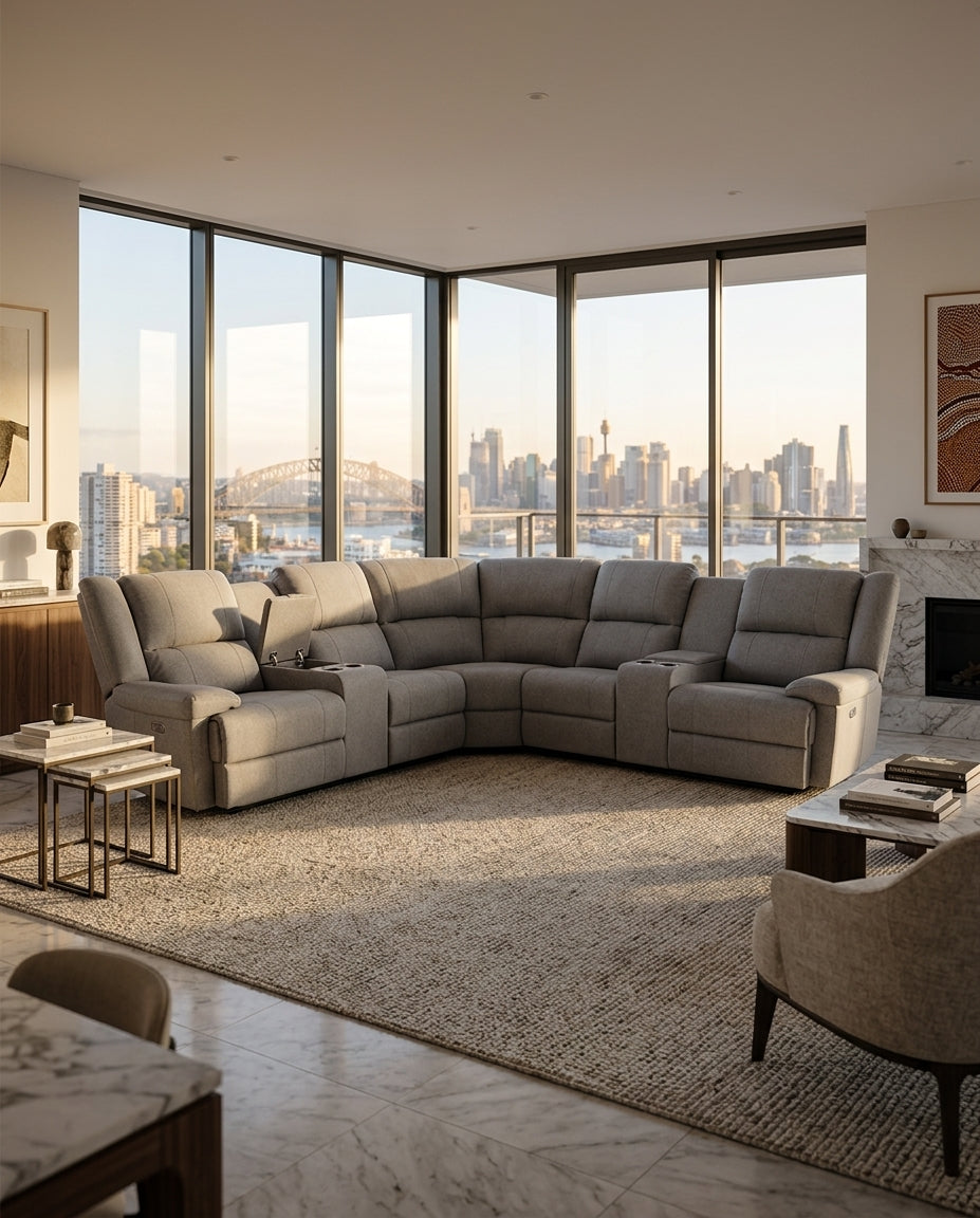 Peru Electric Recliner Corner Lounge - View 16 | Vibe Sofas Australia