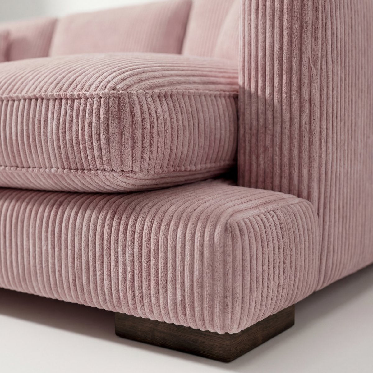 City Chaise Corduroy Baby Pink - Alternative Angle | Vibe Sofas