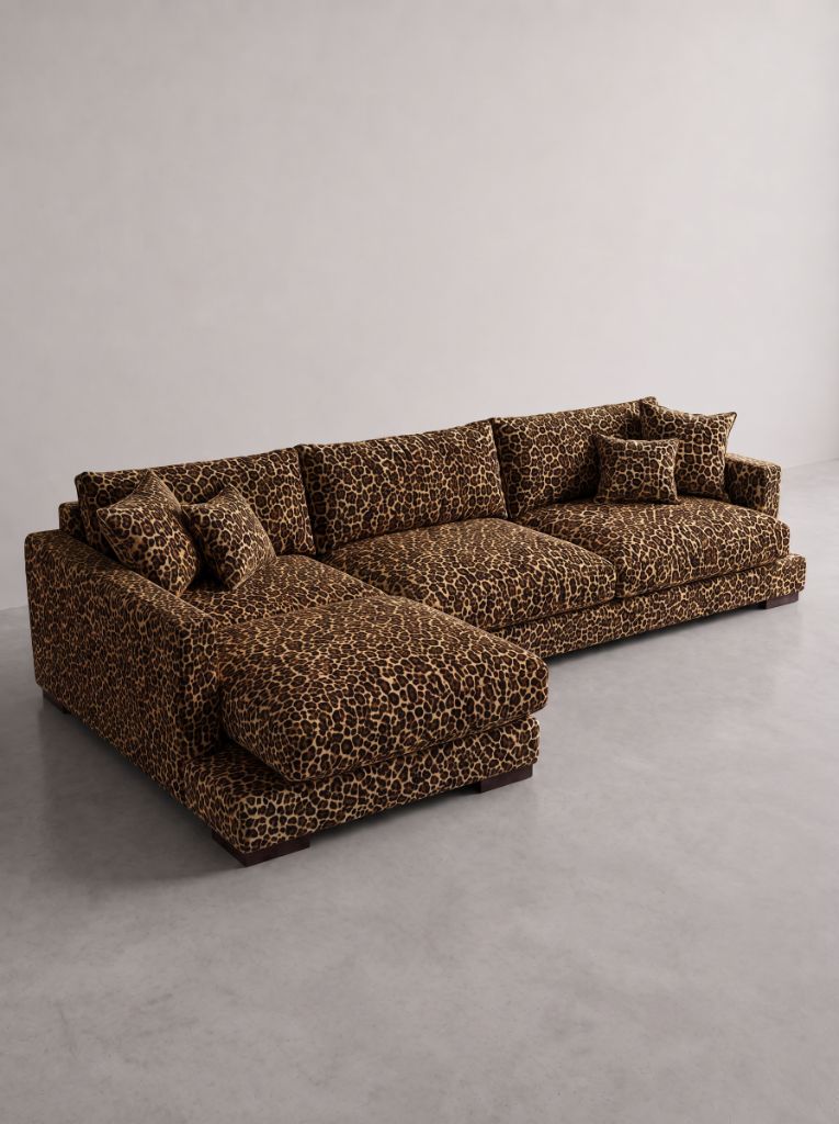 Leopard Print Cloud Chaise Lounge