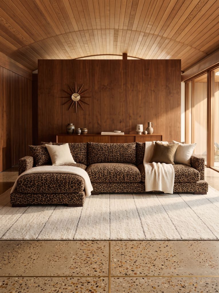 Leopard Print Cloud Chaise Lounge