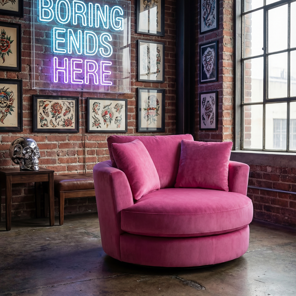 Cuddle Swivel Chair - Barbie Pink — Lifestyle
