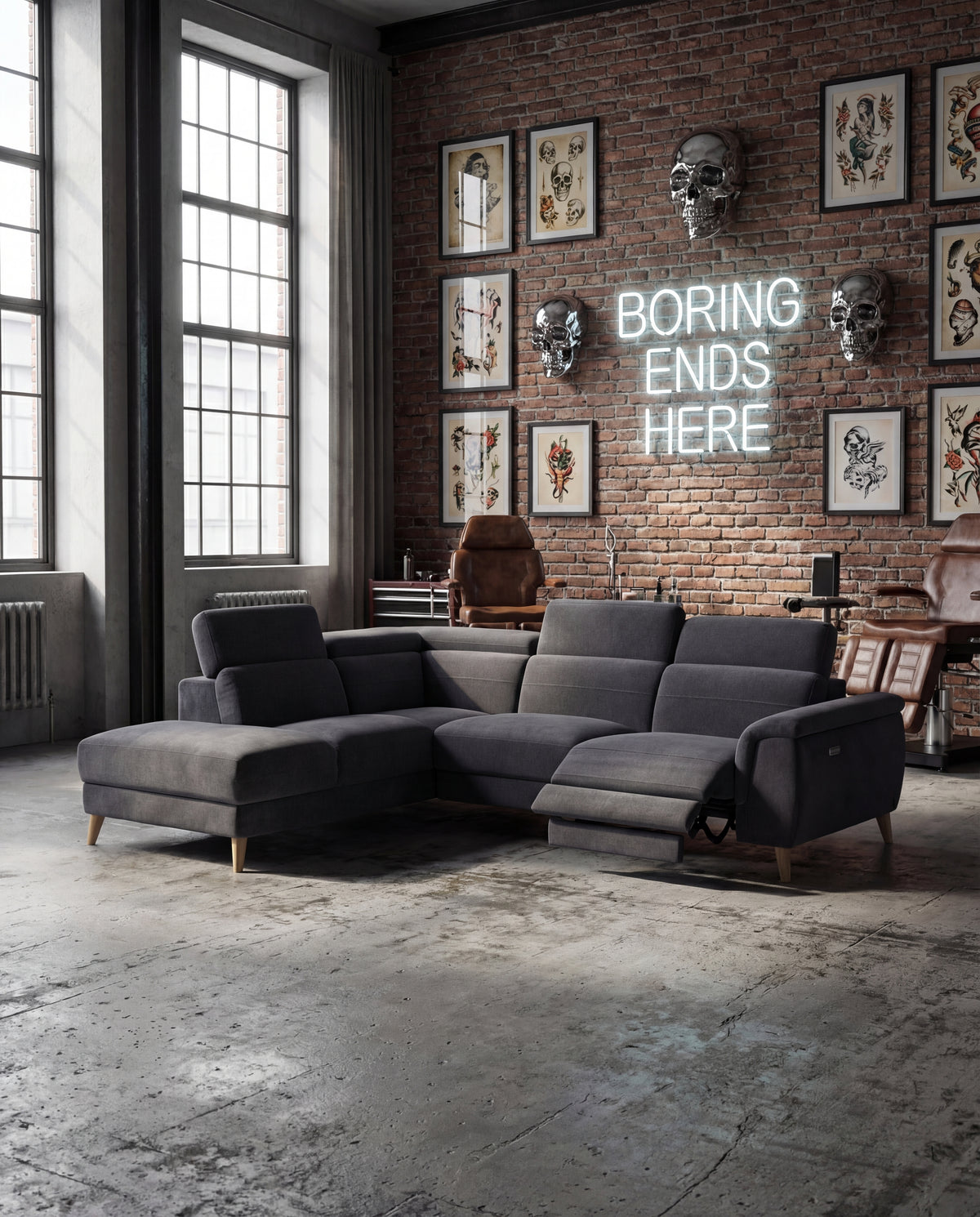 Felix Chaise Lounge - Alternative Angle | Vibe Sofas