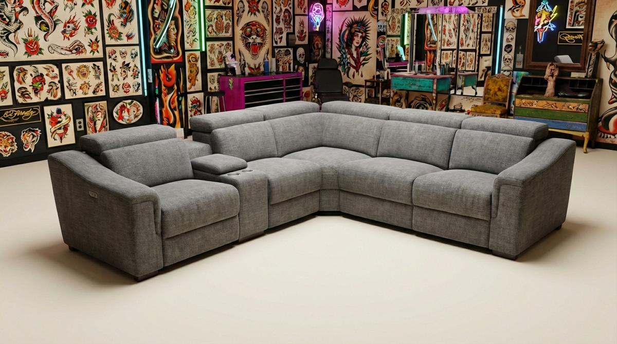 Lena Electric Recliner Corner Lounge - Fabric Detail | Vibe Sofas