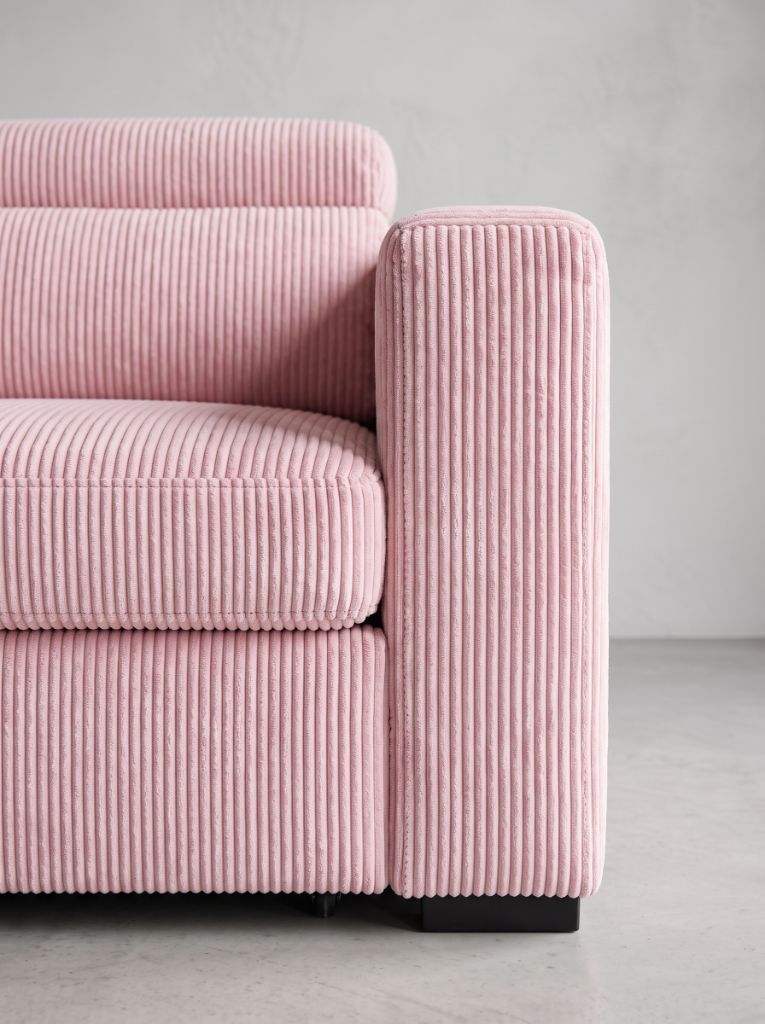 Baby Pink Corduroy Evo Sleeper Chaise Lounge