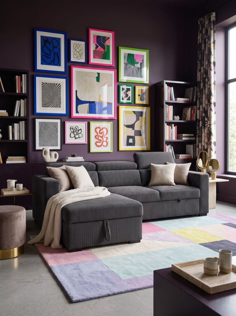 Charcoal Corduroy Evo Sleeper Chaise Lounge — Lifestyle