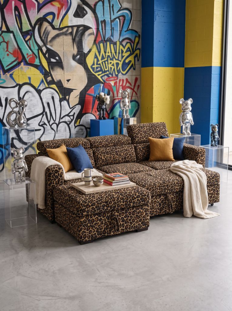 Leopard Print Evo Sleeper Chaise Lounge — Lifestyle