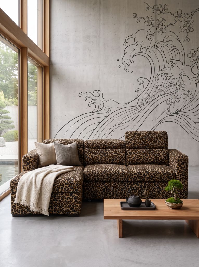 Leopard Print Evo Sleeper Chaise Lounge