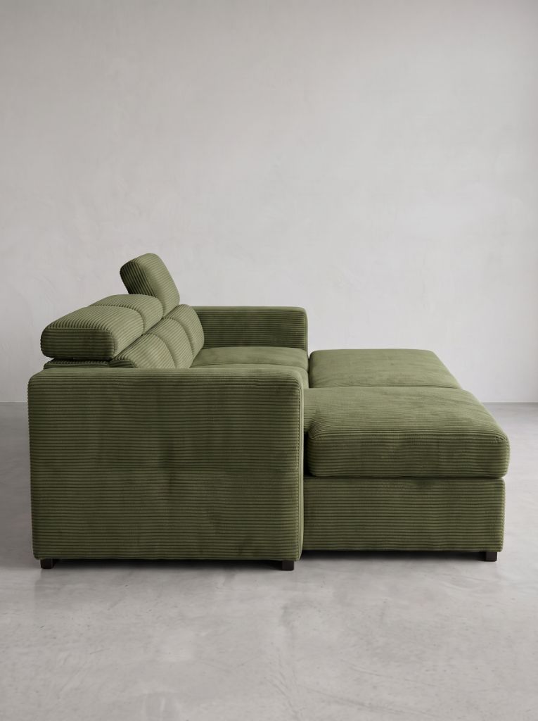 Olive Green Corduroy Evo Sleeper Chaise Lounge