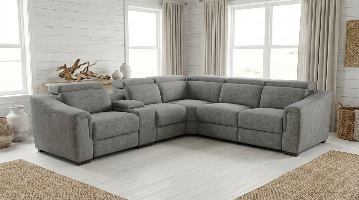 Lena Electric Recliner Corner Lounge - View 3 | Vibe Sofas Australia