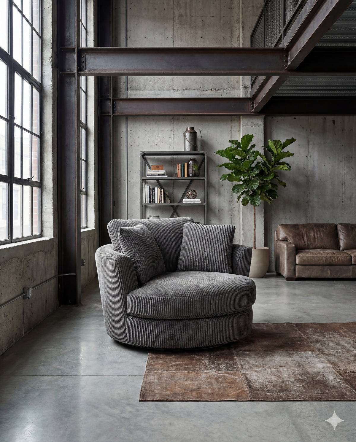 Cuddle Swivel Chair - Grey - View 9 | Vibe Sofas Australia