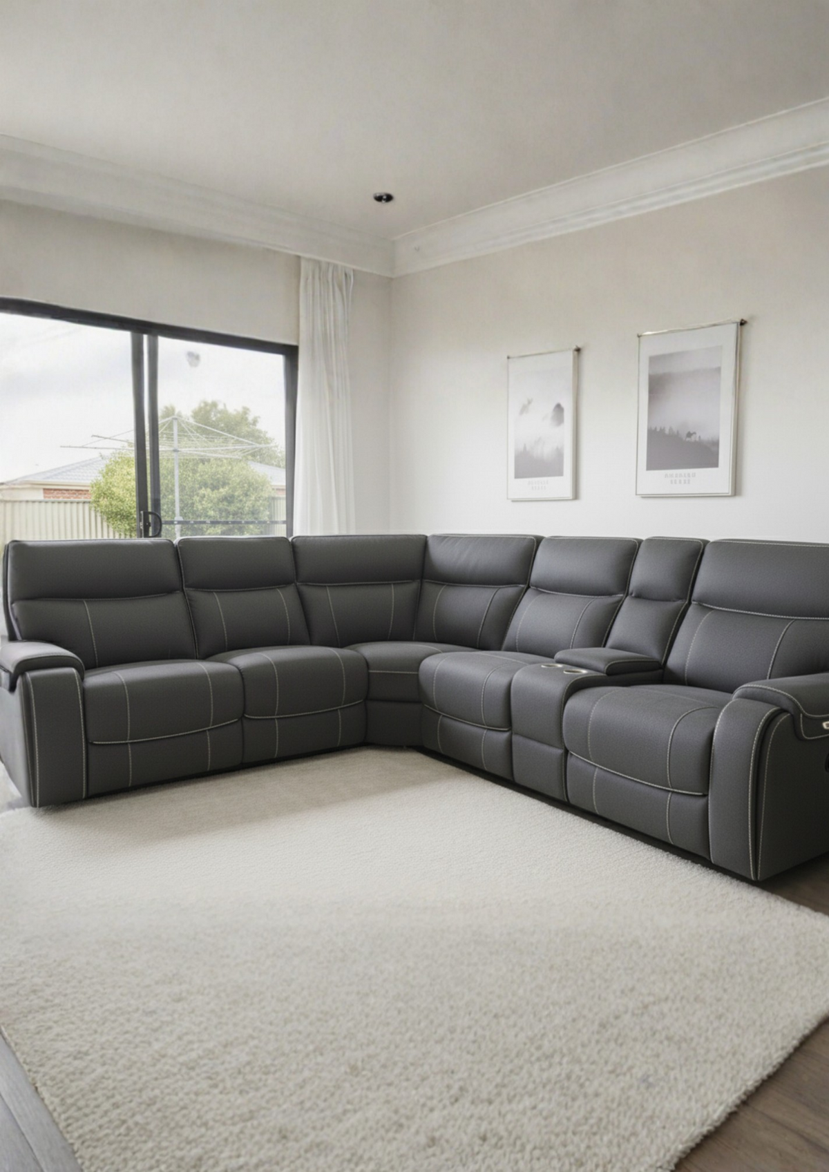 Frank Electric Corner Recliner - Lifestyle Setting | Vibe Sofas