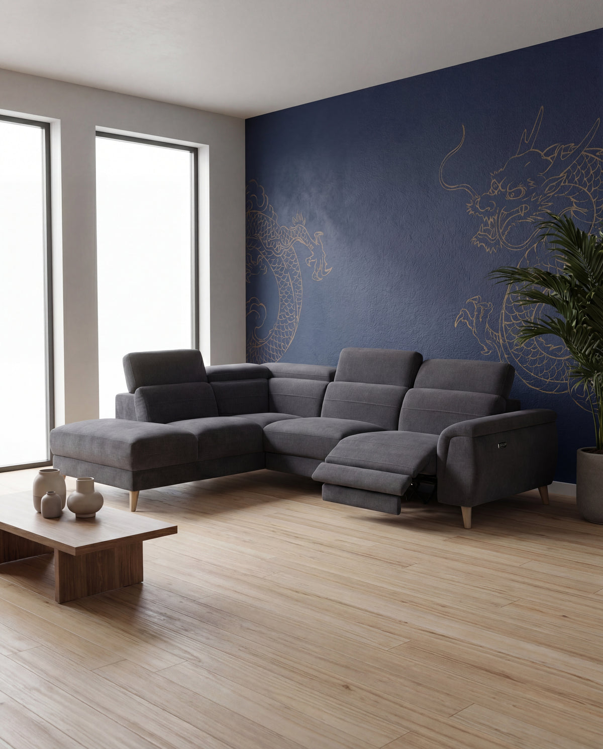 Felix Chaise Lounge - Fabric Detail | Vibe Sofas