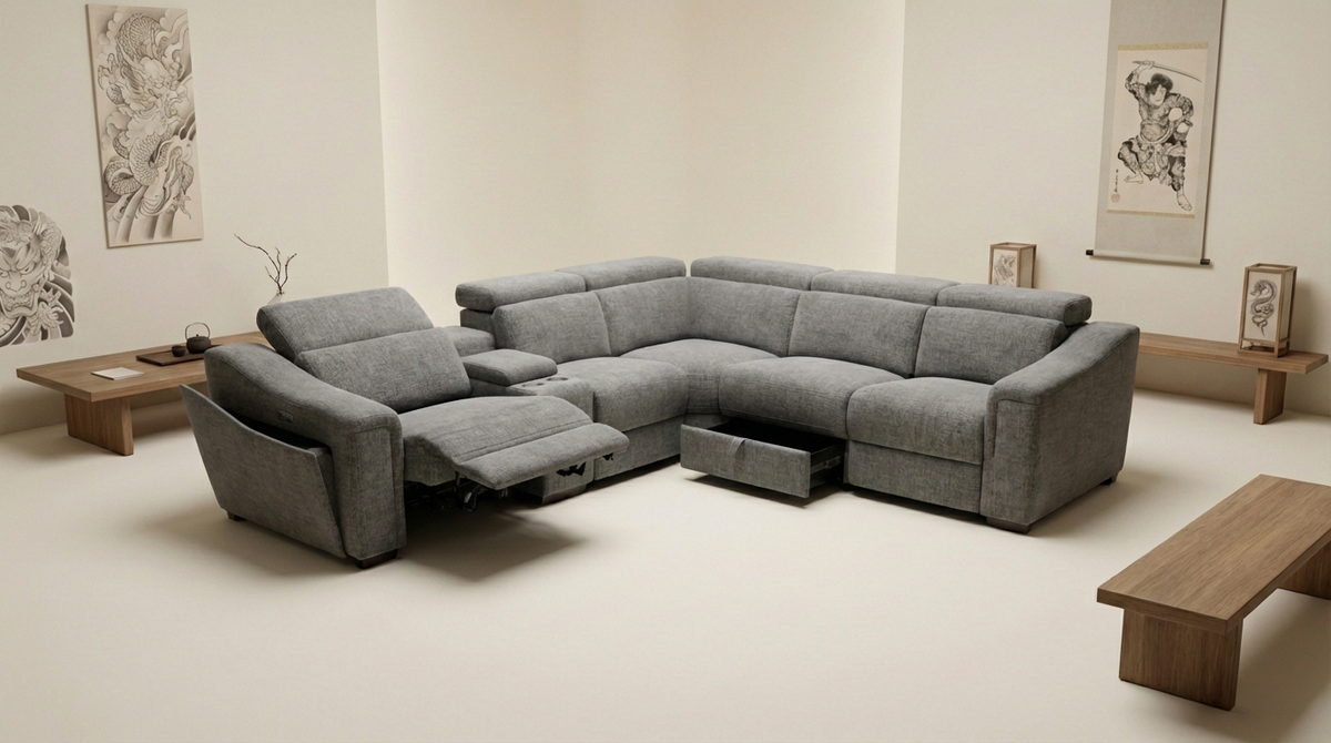Lena Electric Recliner Corner Lounge - View 2 | Vibe Sofas Australia