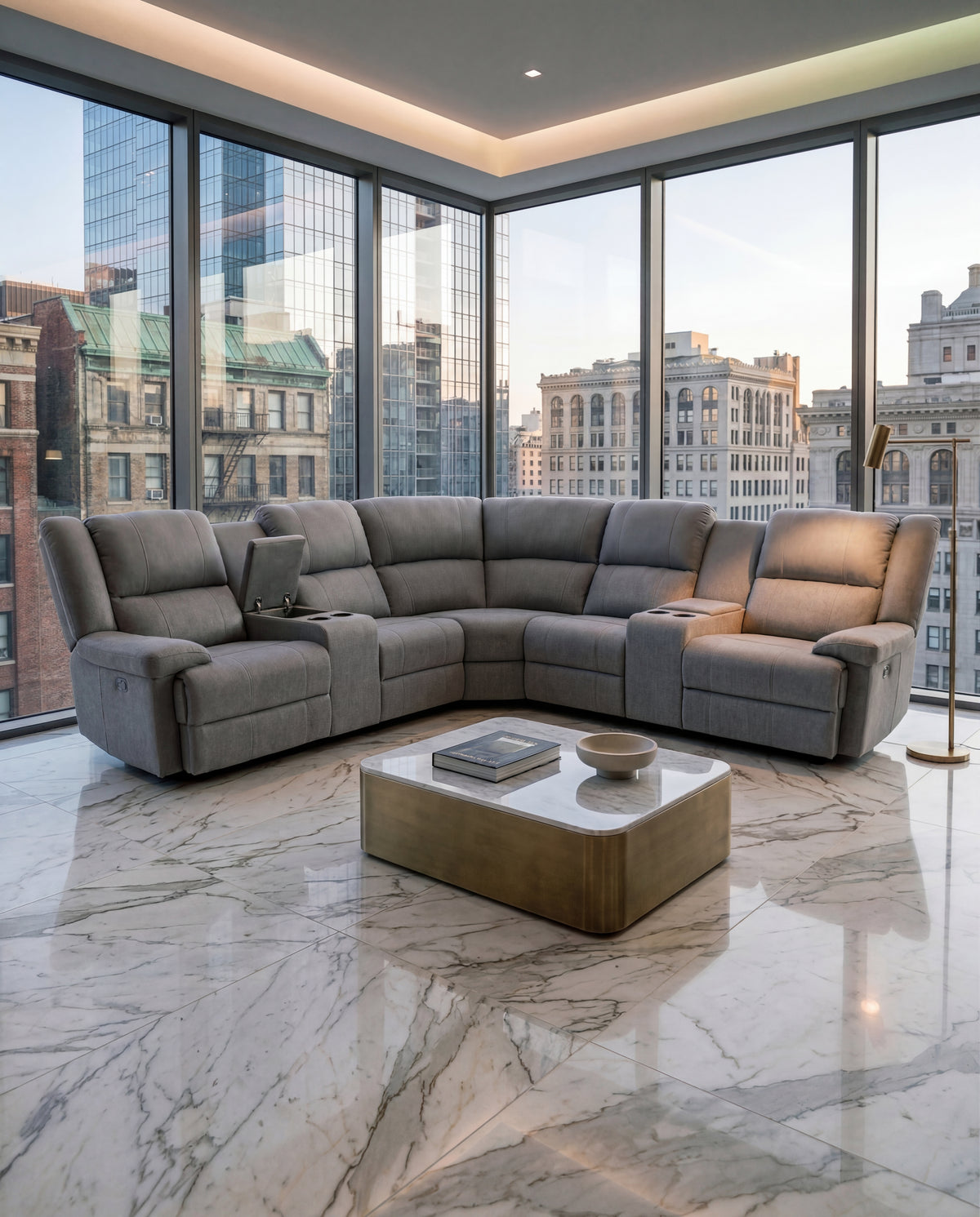 Peru Electric Recliner Corner Lounge - View 9 | Vibe Sofas Australia