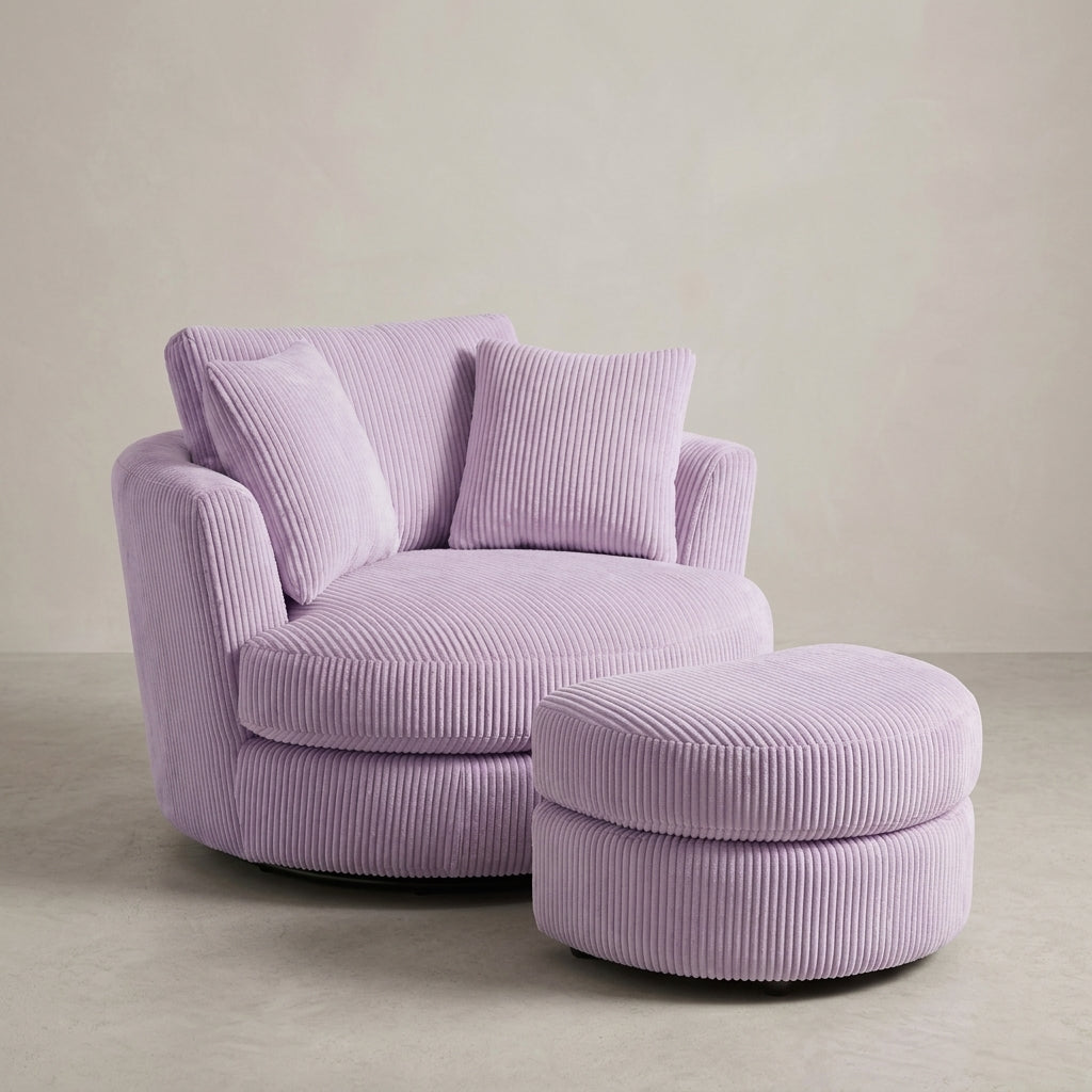Cuddle Swivel Chair - Lilac — Lifestyle