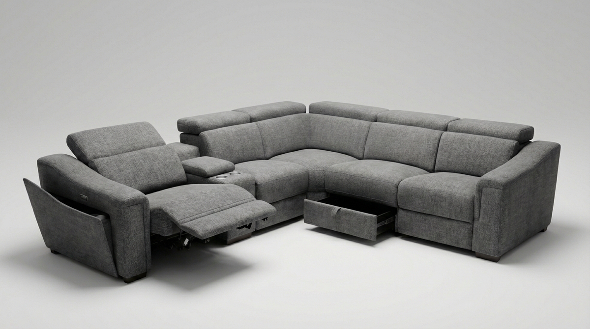 Lena Electric Recliner Corner Lounge - Room Setting | Vibe Sofas Australia
