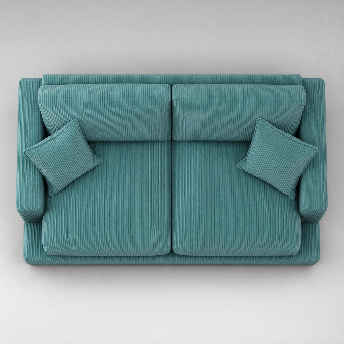 Cloud 2 Seater Aqua Corduroy - Birds Eye View