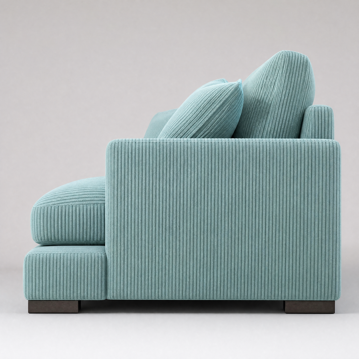 Cloud 2 Seater Aqua Corduroy - Side Profile View