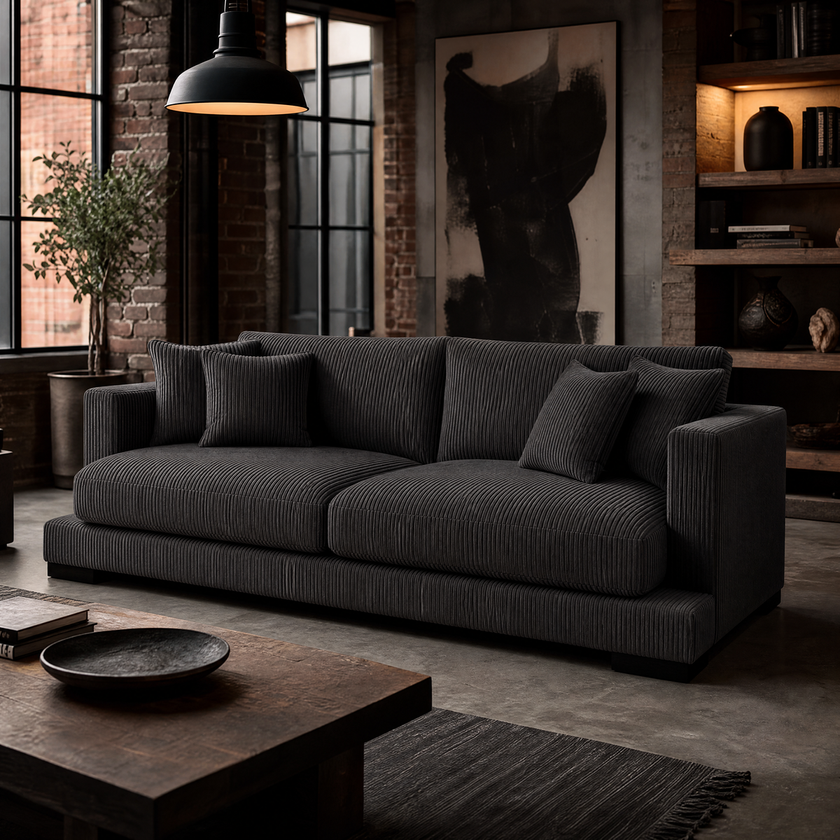 Cloud Sofa Asphalt Corduroy - Lifestyle