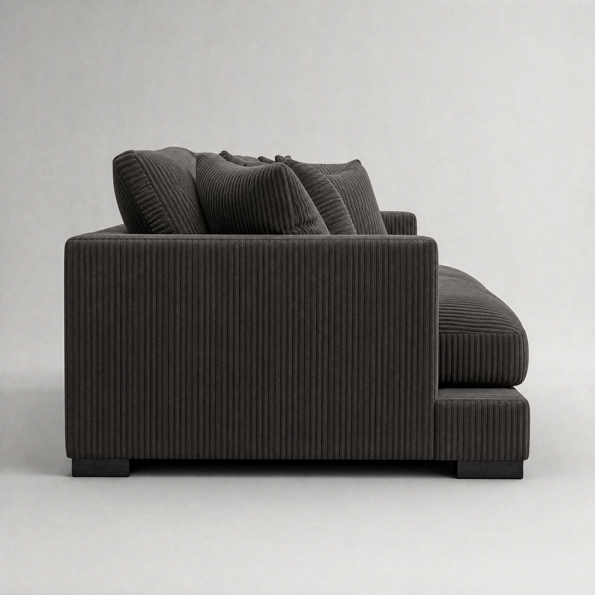Cloud Sofa Asphalt Corduroy - Side Profile View