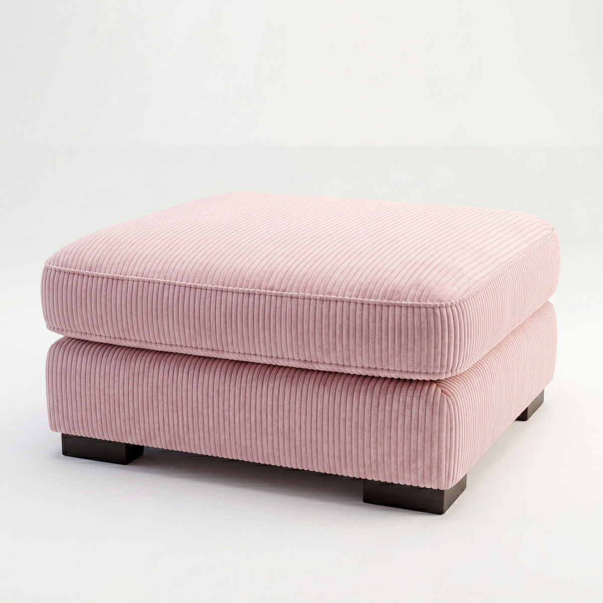 Fabric Cloud Ottoman Baby Pink Corduroy - Product Image 1