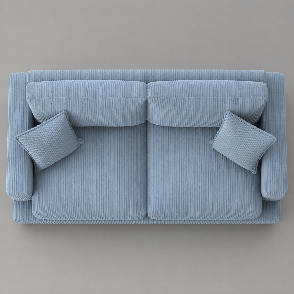 Cloud 2 Seater Baby Blue Corduroy - Birds Eye View