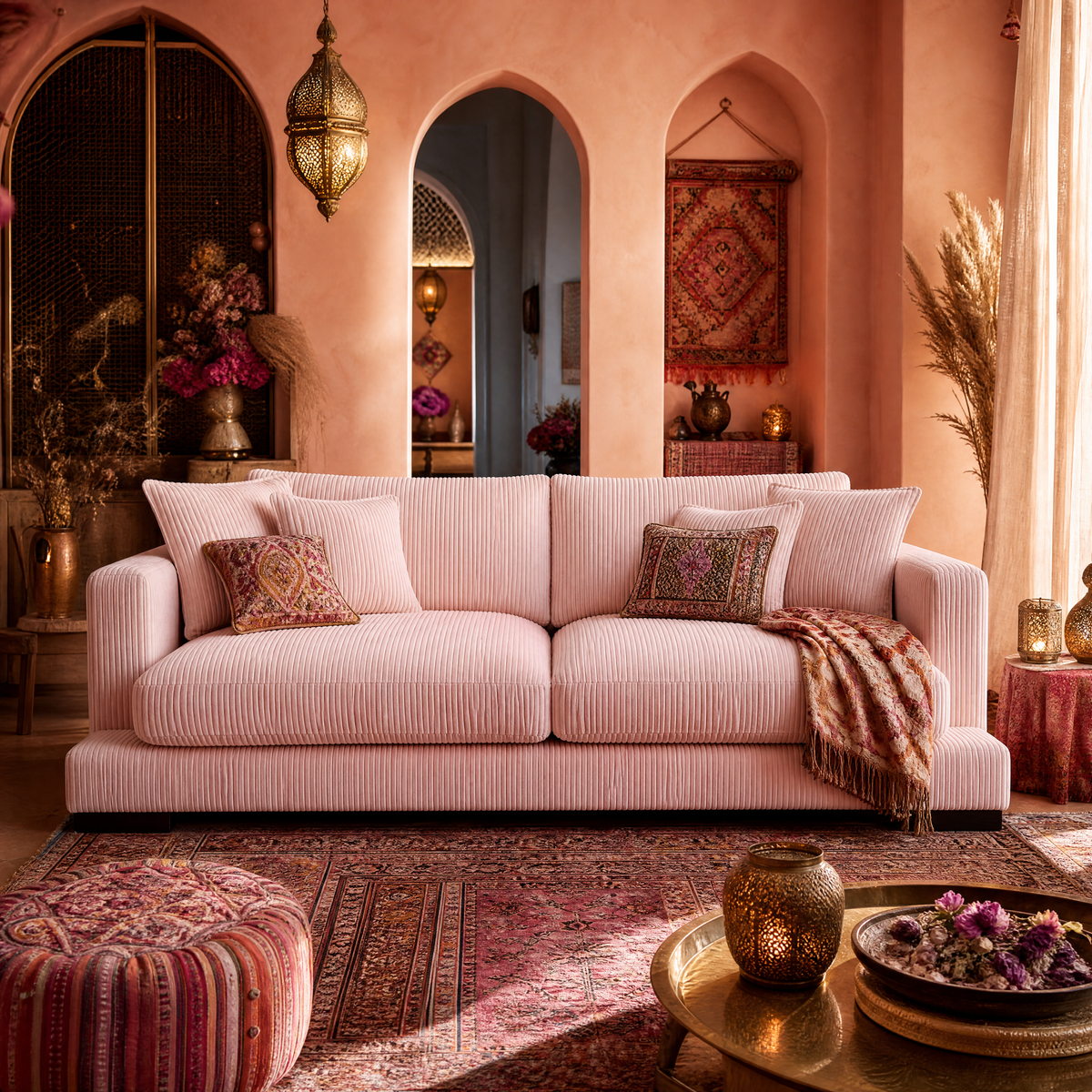 Cloud Sofa Baby Pink Corduroy - Lifestyle