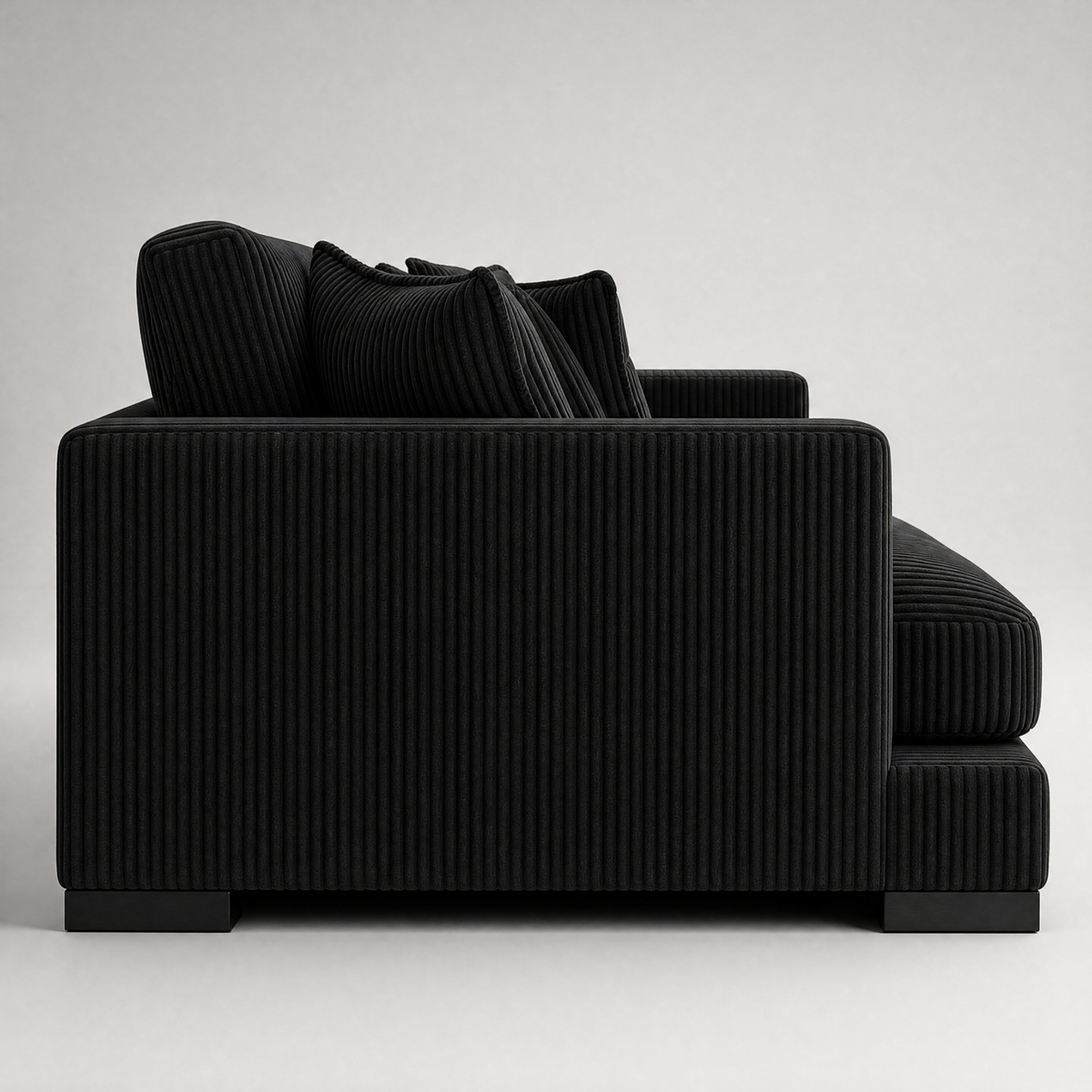 Cloud Sofa Bagira Black Corduroy - Side Profile View
