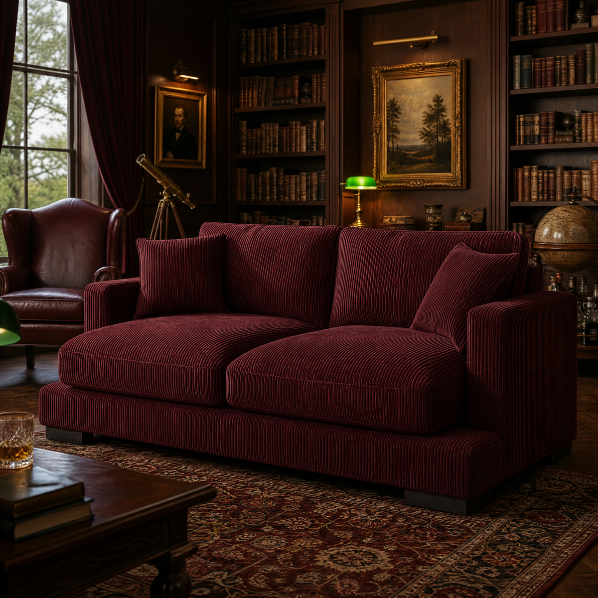 Cloud 2 Seater Burgundy Corduroy - Lifestyle