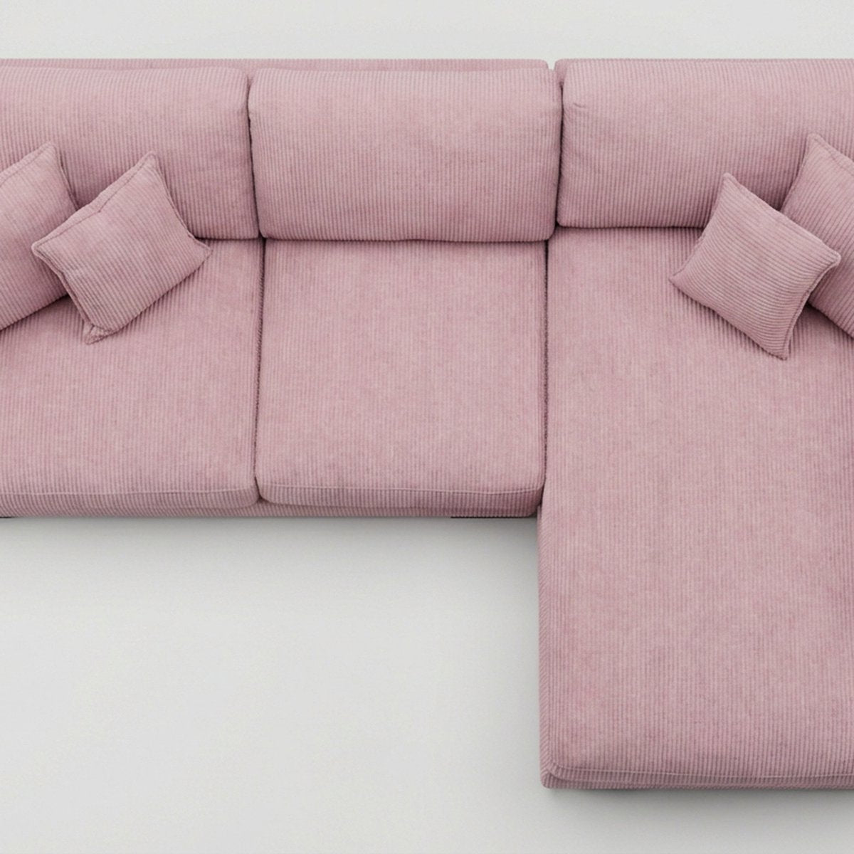 City Chaise Corduroy Baby Pink - Lifestyle Setting | Vibe Sofas