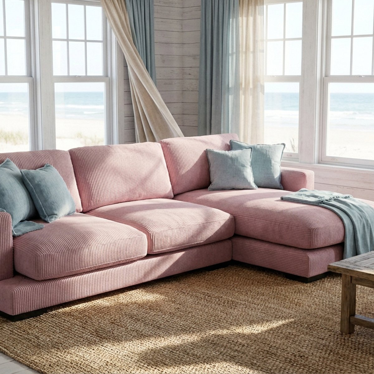 City Chaise Corduroy Baby Pink — Lifestyle