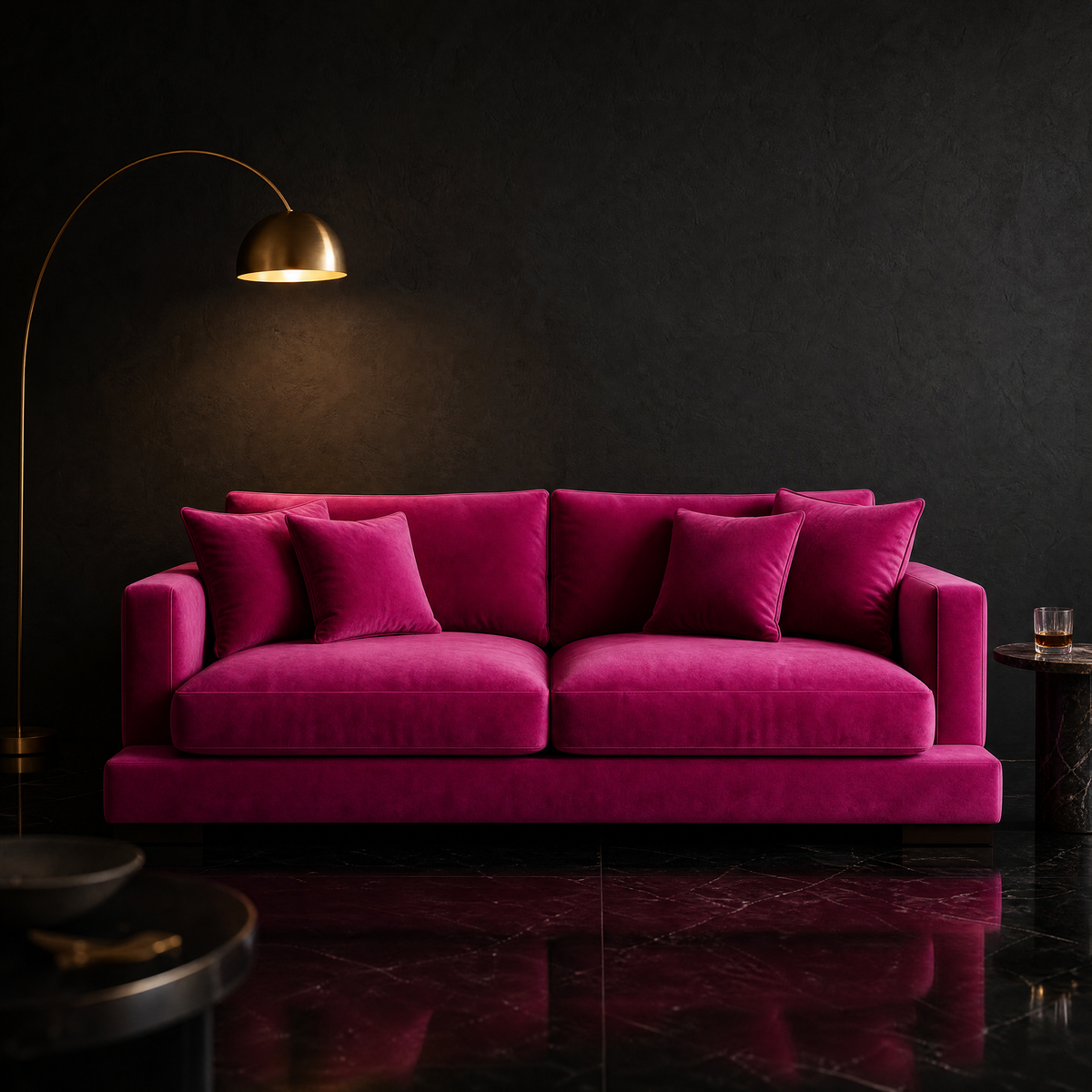 Cloud Sofa Barbie Pink - Dark Moody Editorial