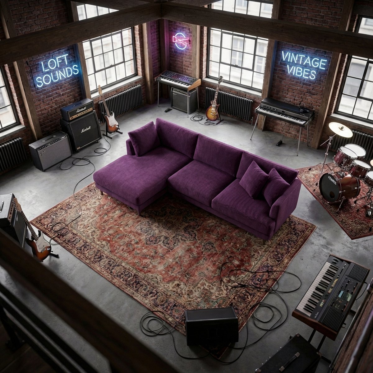 Meadow Chaise Lounge - Purple Haze Corduroy — Lifestyle