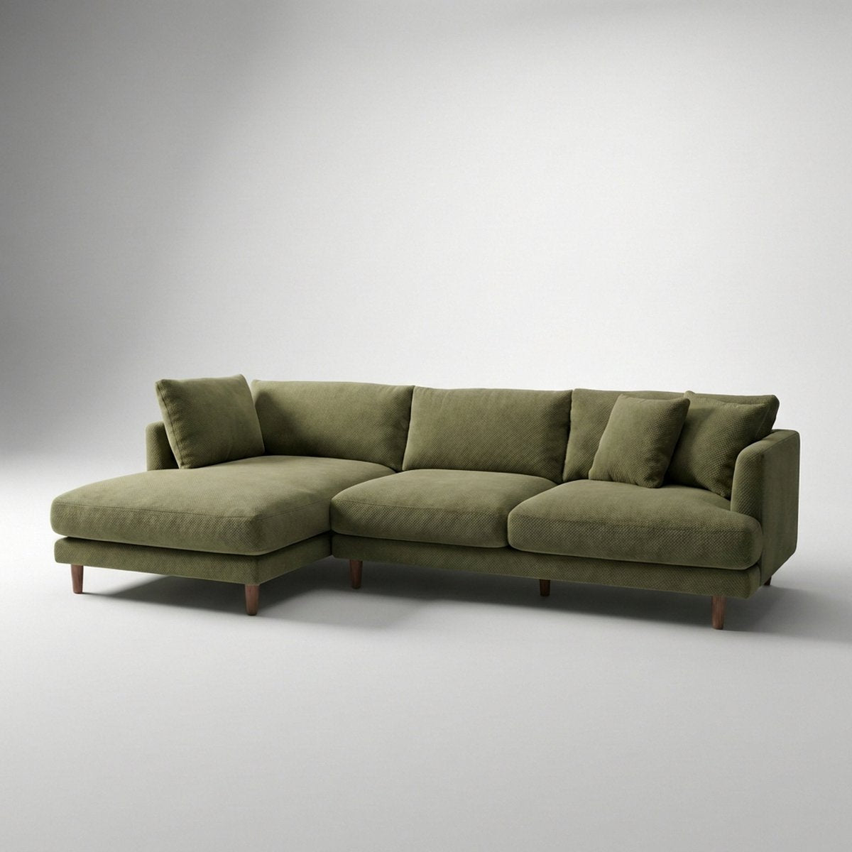 Meadow Chaise Lounge - Olive Green Corduroy