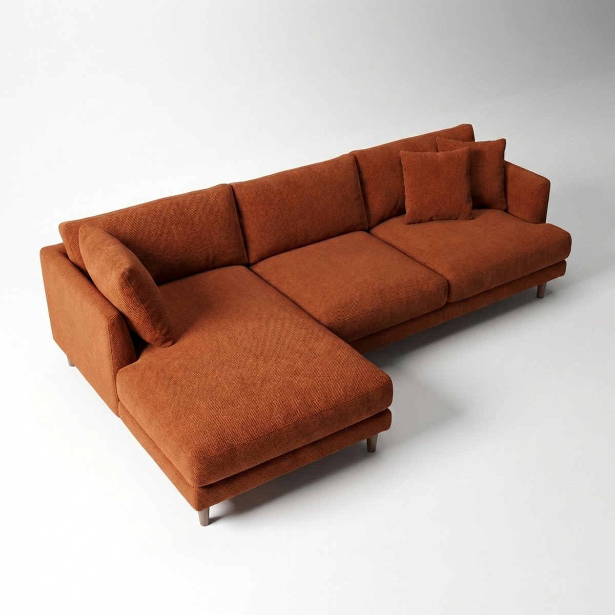 Meadow Chaise Lounge - Burnt Orange Corduroy