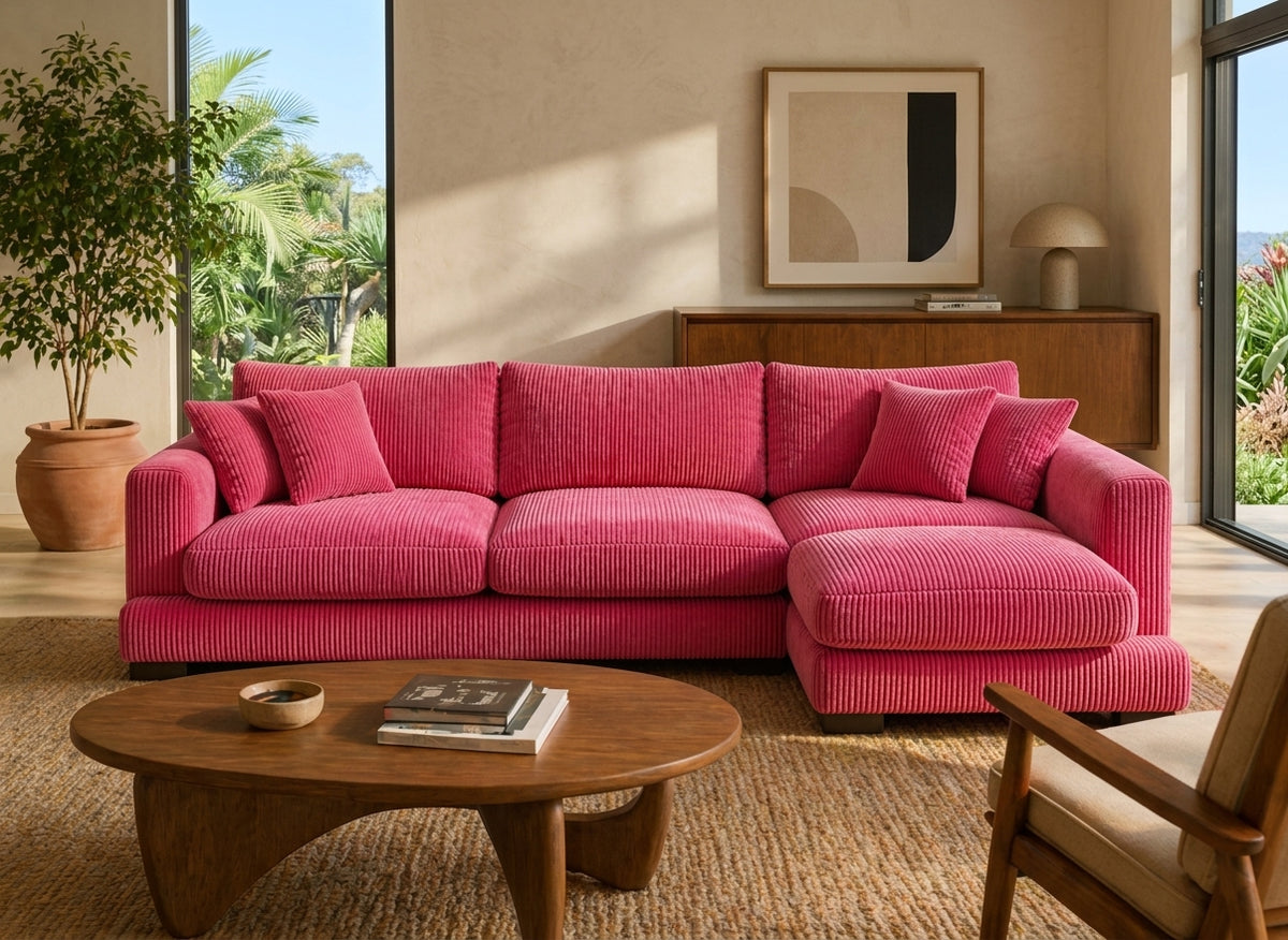 Cloud Chaise Lounge Candy Pink Corduroy - Product Image 11