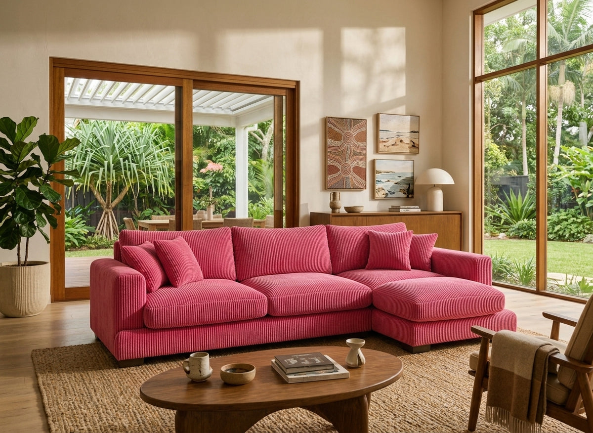 Cloud Chaise Lounge Candy Pink Corduroy - Product Image 12
