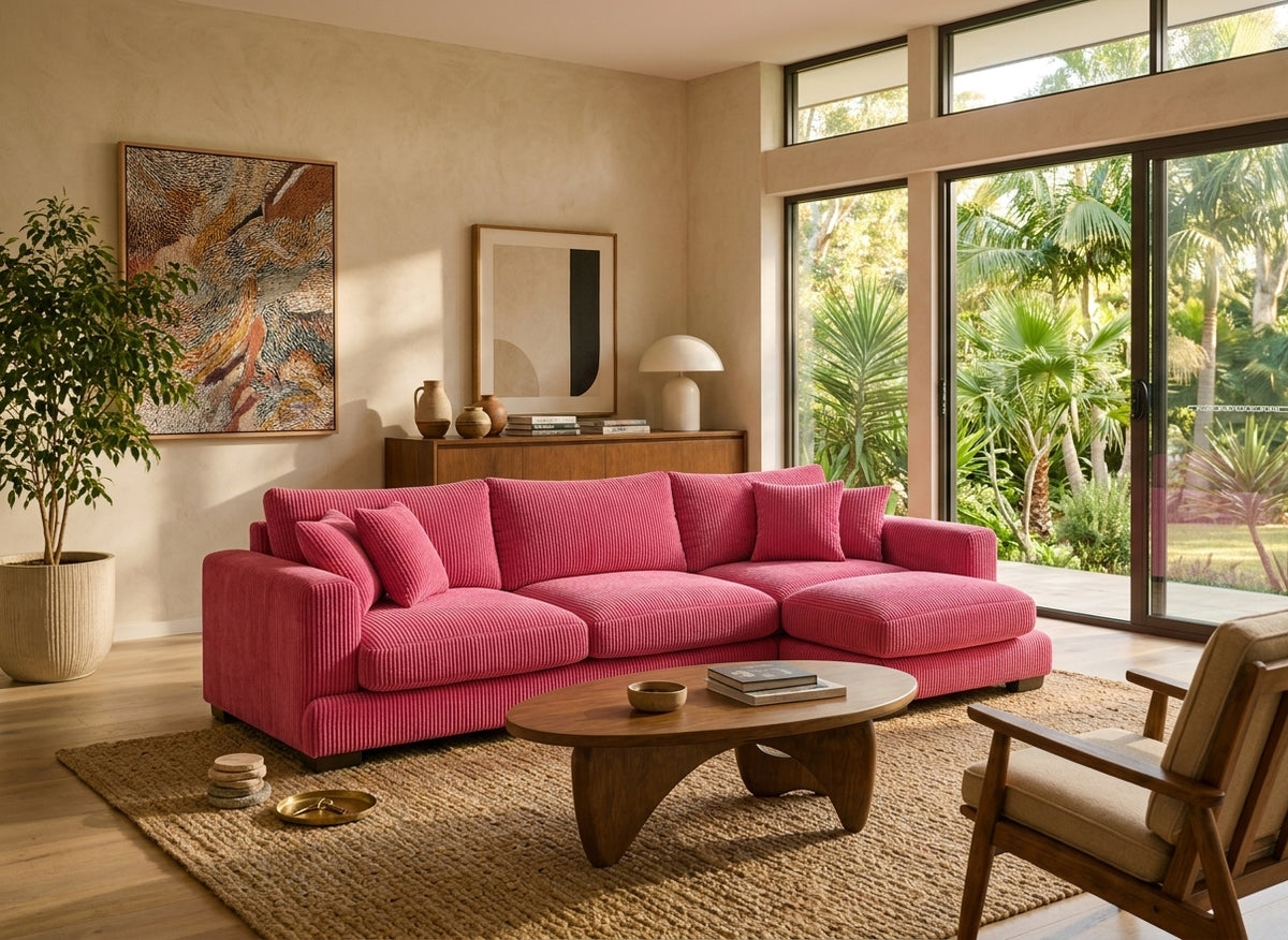 Cloud Chaise Lounge Candy Pink Corduroy - Product Image 14