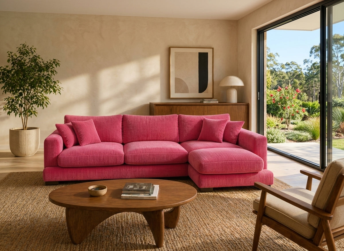 Cloud Chaise Lounge Candy Pink Corduroy - Product Image 13