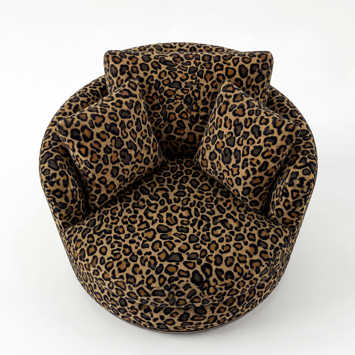Cuddle Swivel Chair - Leopard - Dimensions View | Vibe Sofas
